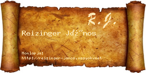 Reizinger János névjegykártya
