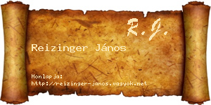 Reizinger János névjegykártya